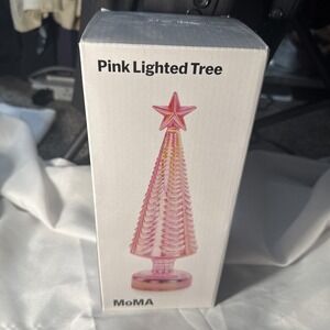 MoMA Pink Lighted Glass Tree 9" New Museum Of Modern Art